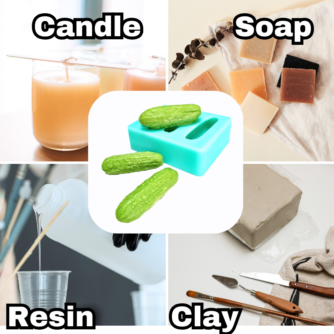 Pickles silicone mold 3 cavity pickles silicone mold Small cucumbers Silicone Mold Wax mold Resin mold Soap mold Realistic Flexible mold NS067