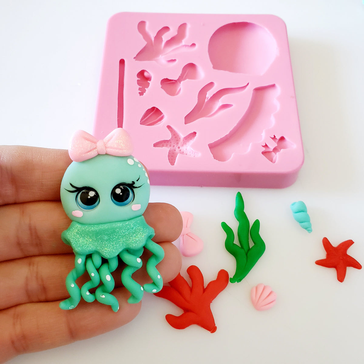 Under the Sea Multi-Project Silicone Mold for Cute Ocean Miniatures MS028