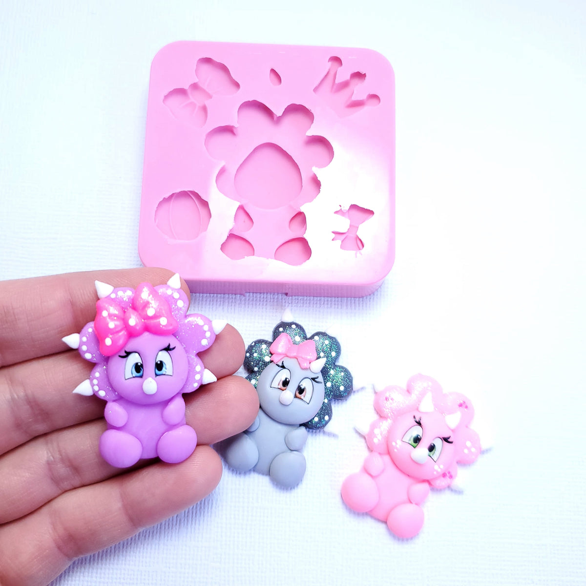 Baby Stegosaurus Miniature Silicone Mold for Clay, Fondant, Resin Crafts MS030