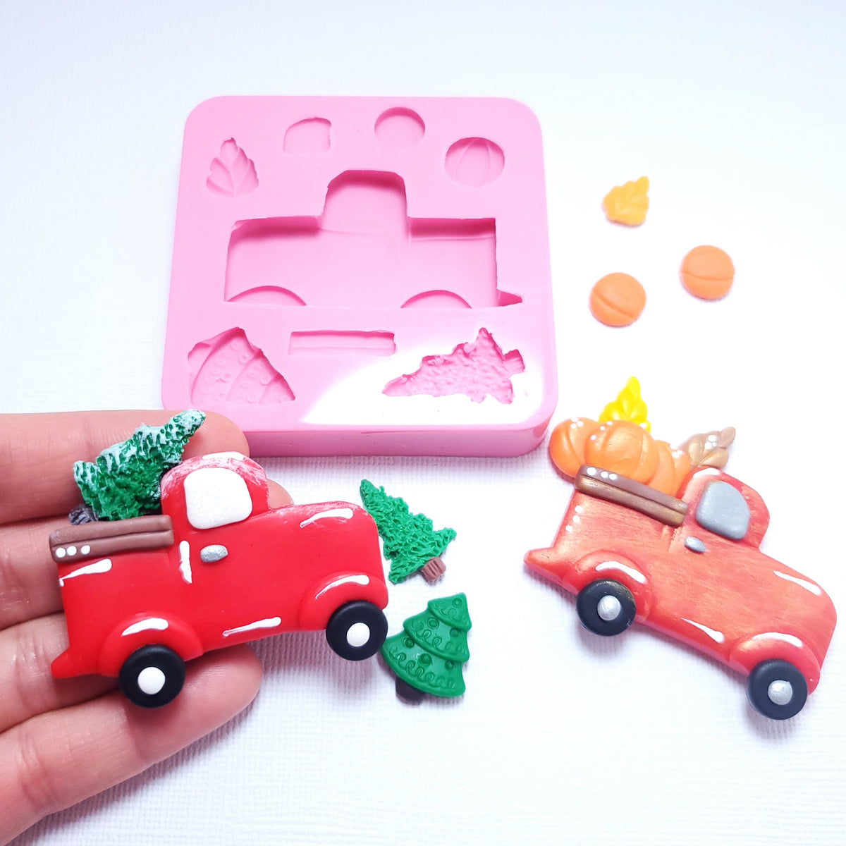 Christmas Fall Truck Silicone Mold for Cake Decorating, Resin, Clay and Fondant Crafts