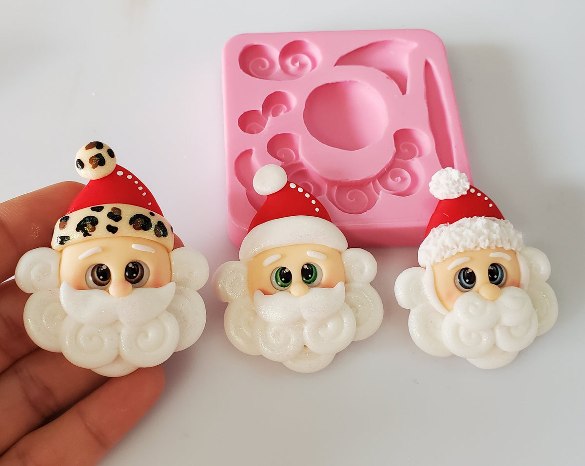 Santa Face Silicone Mold for Fondant Resin Clay Miniature Crafts