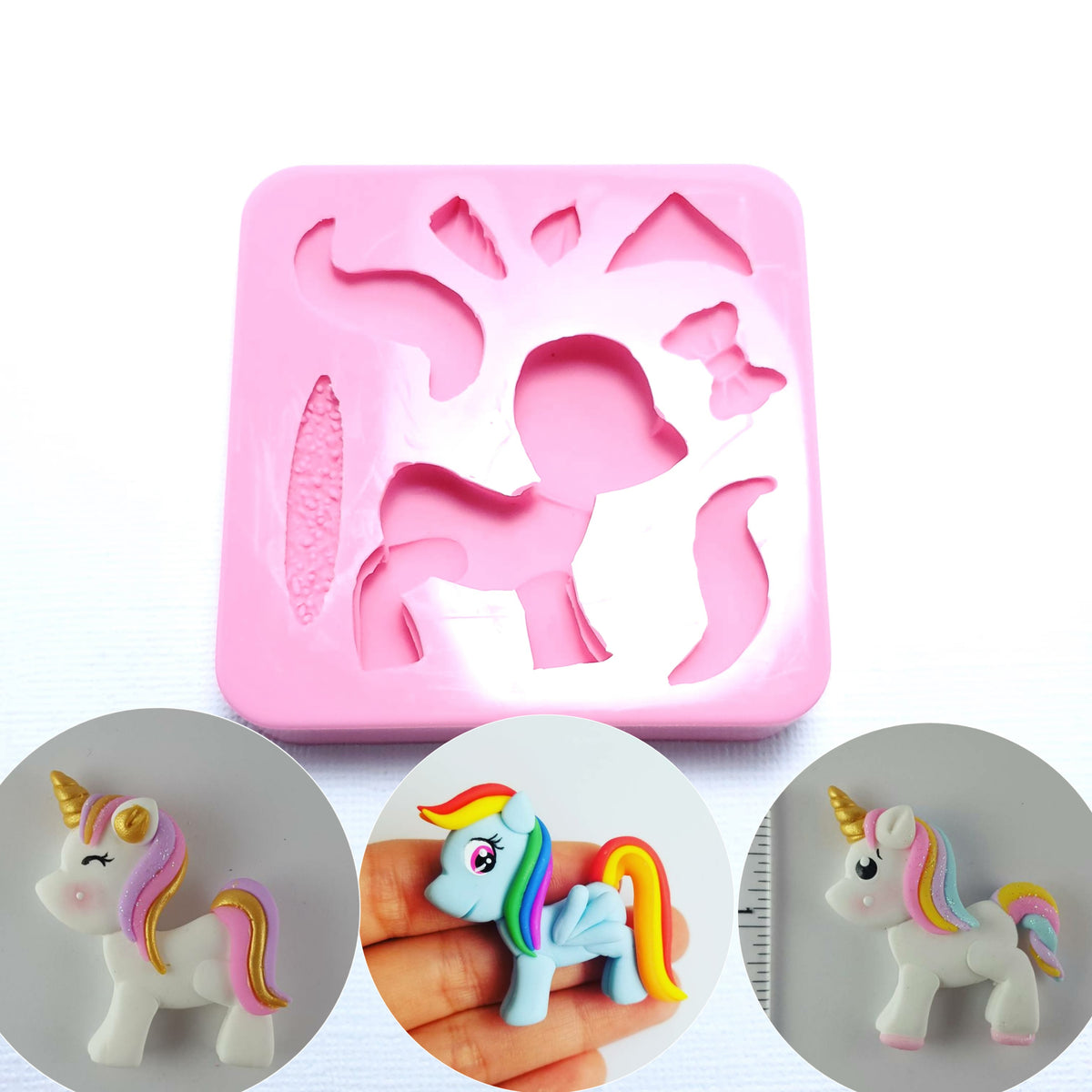 Unicorn Pony Horse Multi Project Silicone Mold for Fondant Resin Clay Crafts