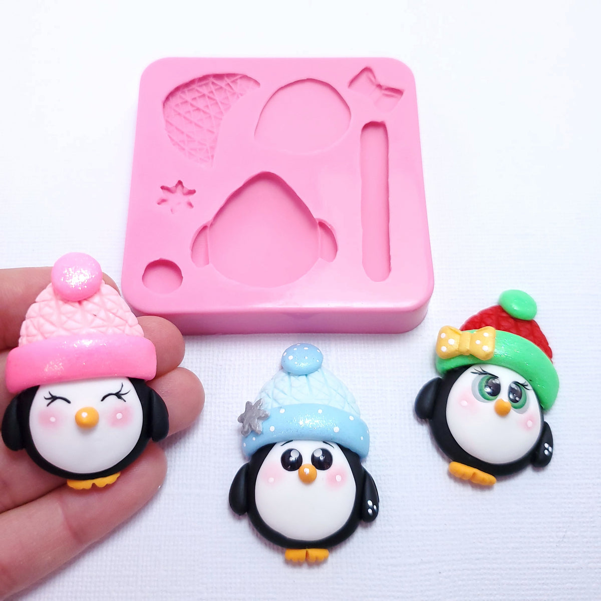 Winter Penguin Silicone Mold for Fondant Resin Clay Miniatures MS112