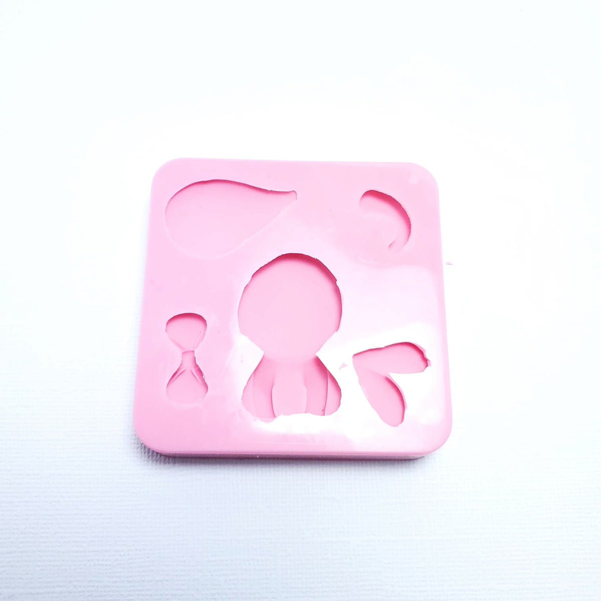 Shy Baby Elephant Bunny Multi Project Silicone Mold for Crafts and Baking MS171