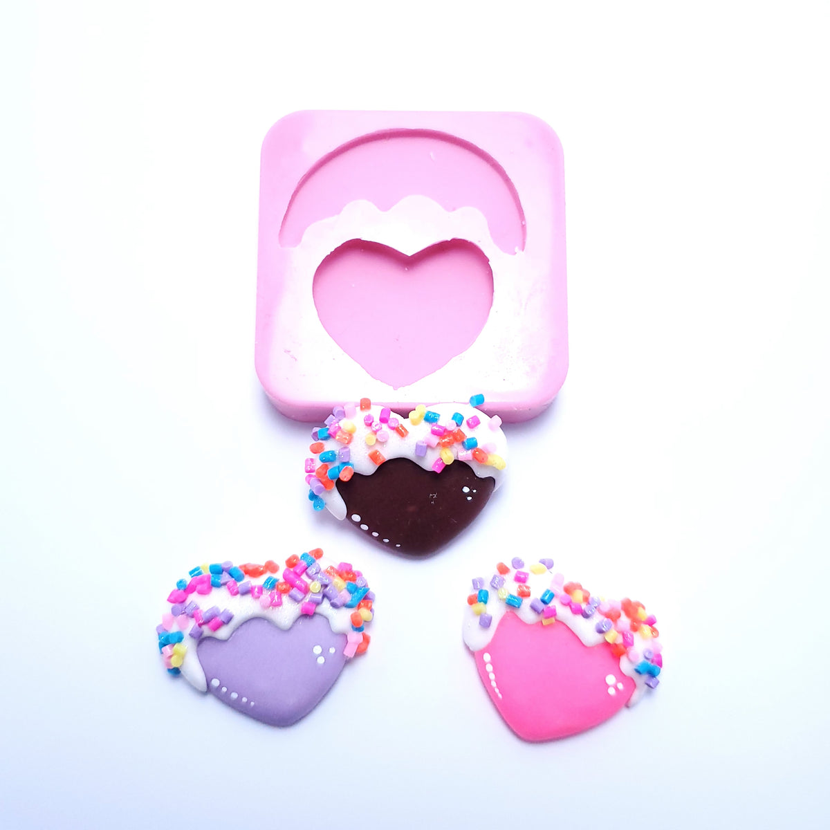 Donut Heart Silicone Mold for Resin, Fondant, Clay, Jewelry Making