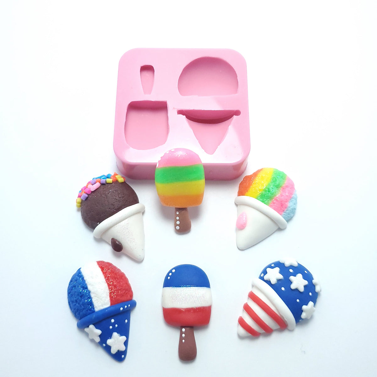 Popsicle and Ice Cream Silicone Mold for Resin, Clay, Fondant Miniatures