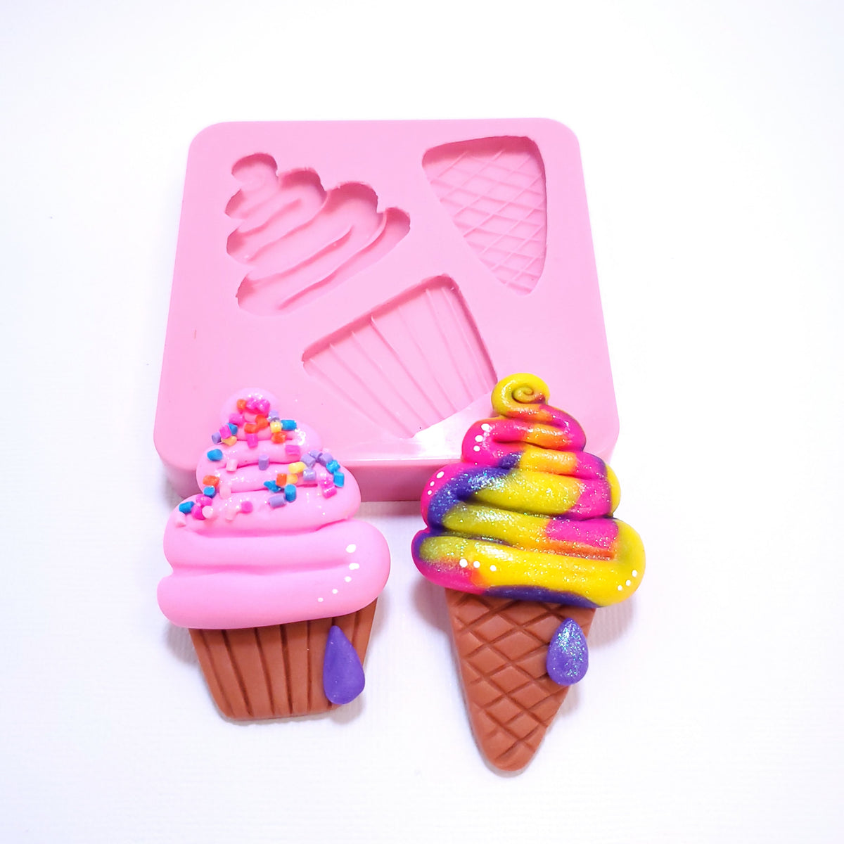 Ice Cream Cupcake Multi-Project Silicone Mold MS248 for Crafts and Baking