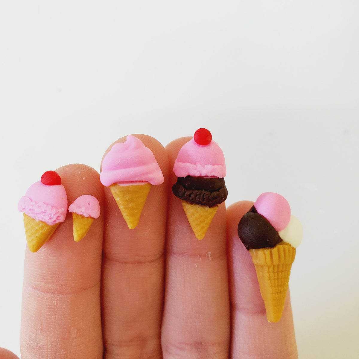 Mini Ice Cream Cone Silicone Mold for Polymer Clay, Resin, Fondant & Miniatures | Multi-Project Mold for Jewelry, Cake & Cupcake Decorations