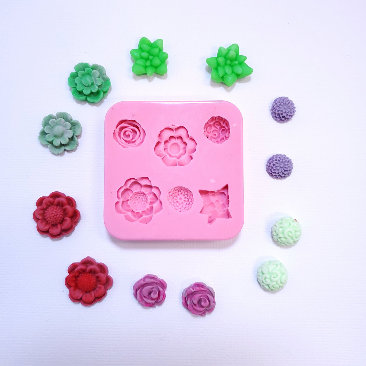 Succulent Miniatures Silicone Mold for Resin Clay Fondant Cake Decor MS352