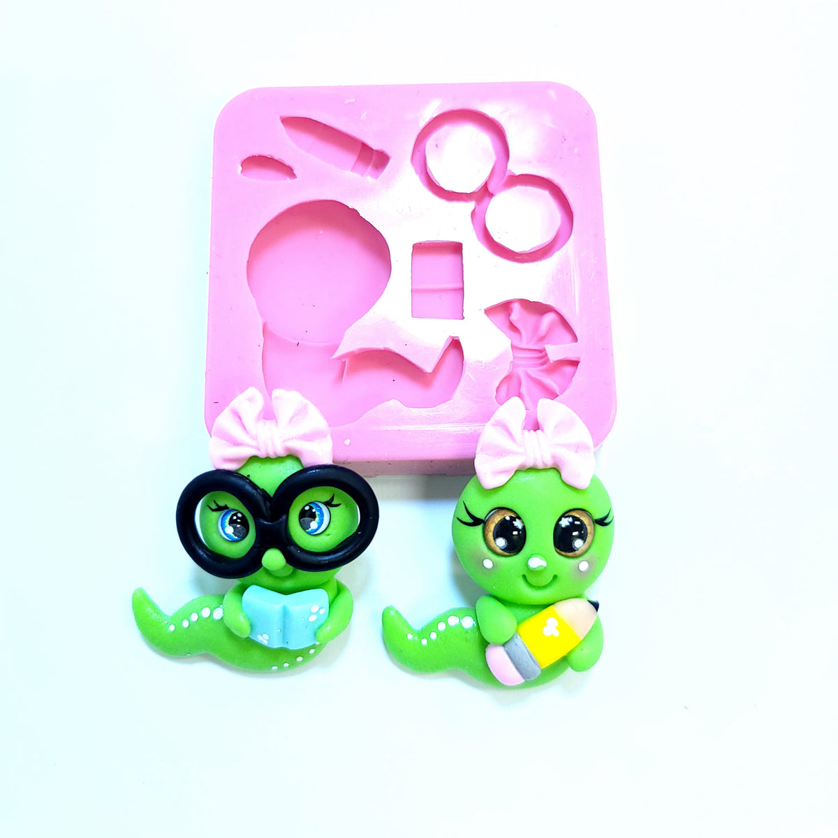 Bookworm Characters Multi-Project Silicone Mold for Crafts and Fondant MS363