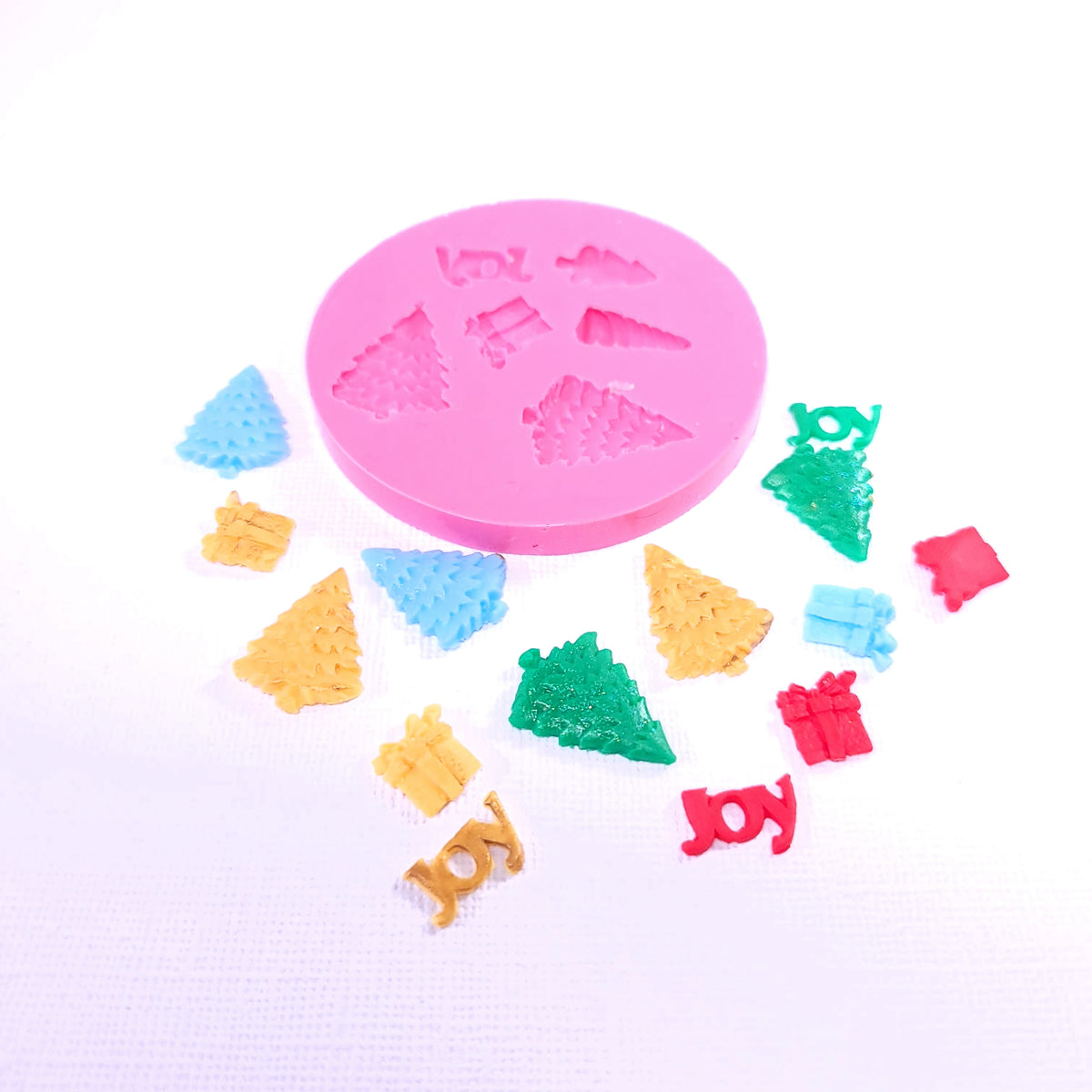 Christmas Tree and Gift Silicone Mold for Miniatures and Cake Decorating