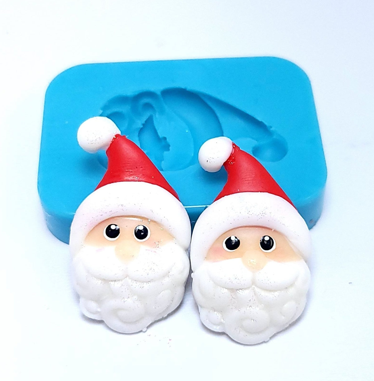 Santa Earrings Charms Miniatures Silicone Mold for Fondant Resin Clay Crafts MS732