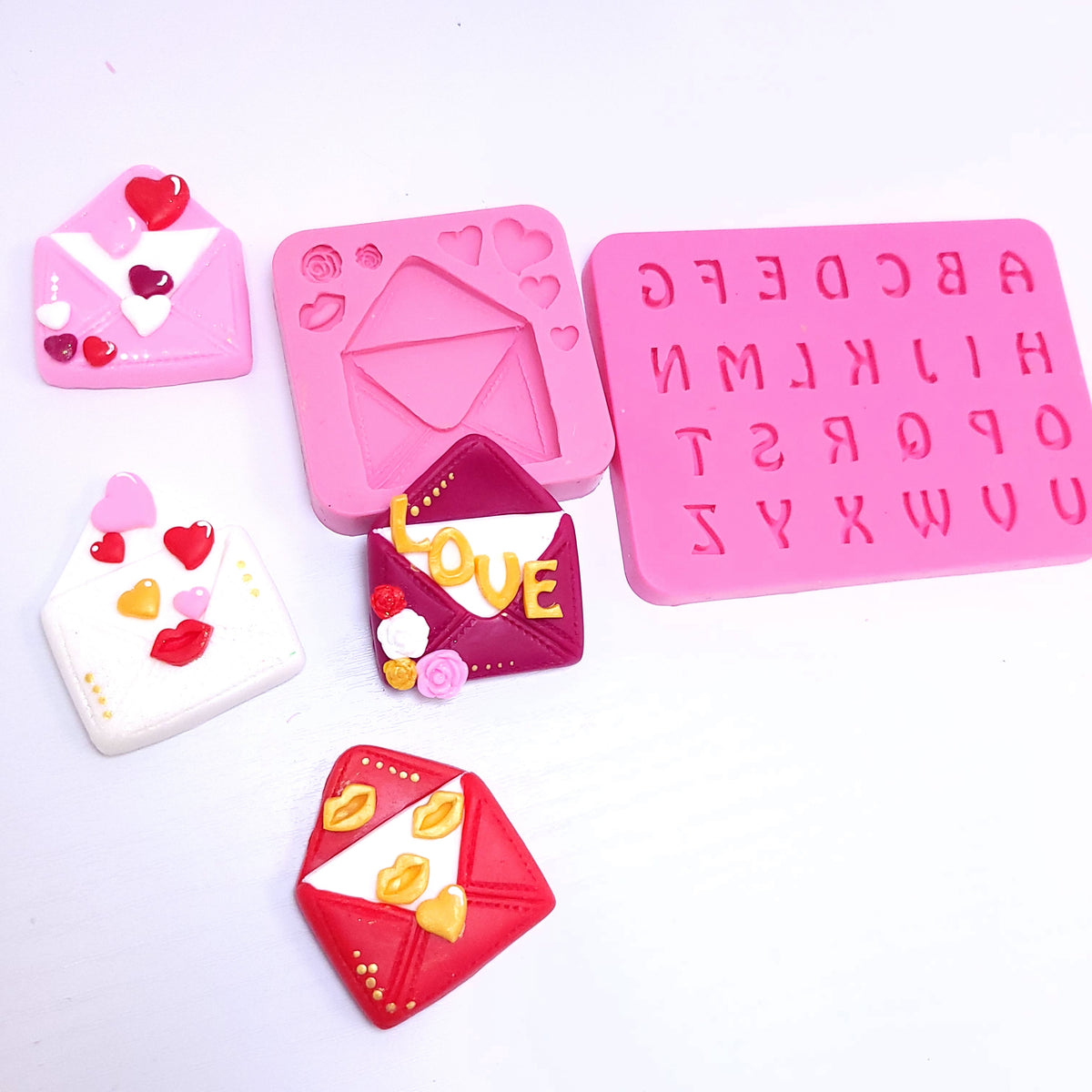 Love Letter Envelope Silicone Mold Set for Fondant Resin Clay Jewelry Making