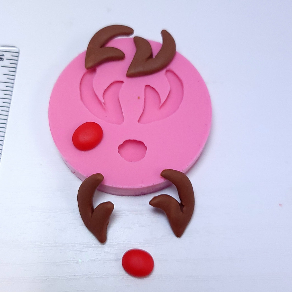 Reindeer Nose Antler Multi-Project Silicone Mold for Fondant Resin Clay Crafts