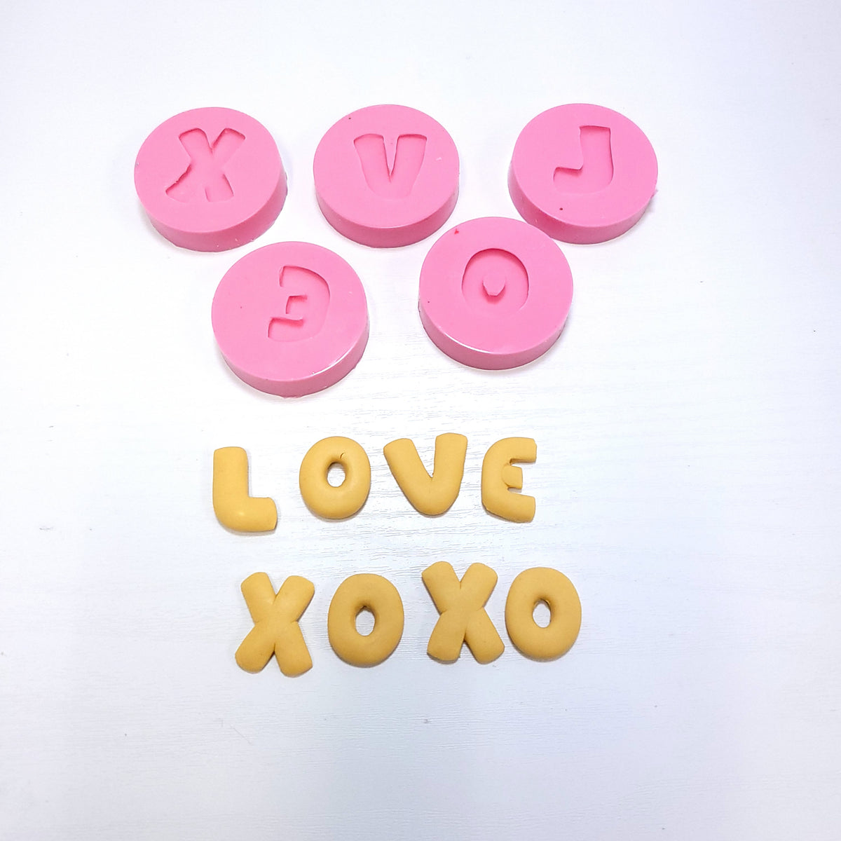 Love XOXO Donut Word Bundle Silicone Mold MS790 for Cake Resin Crafts