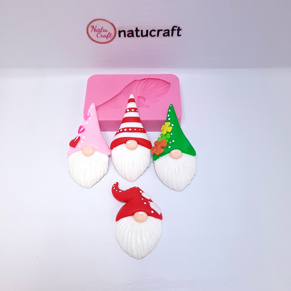 Holiday Gnome Silicone Mold Valentine St Patrick Miniatures for Resin Clay Fondant