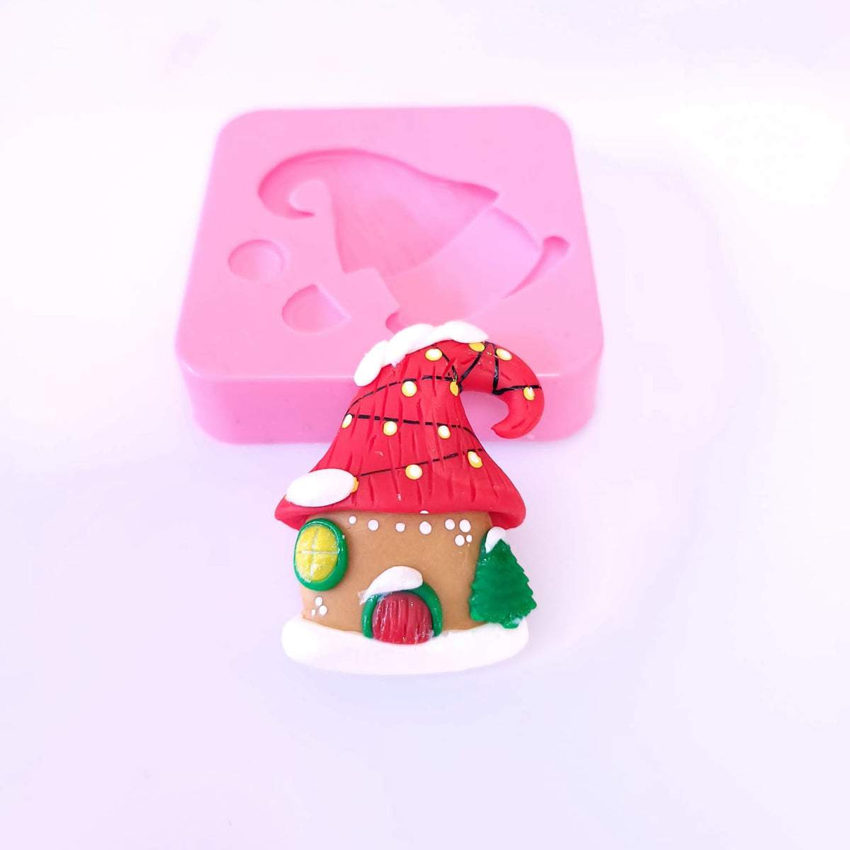 Christmas Gnome House Silicone Mold for Fondant Resin Clay Miniature Crafts