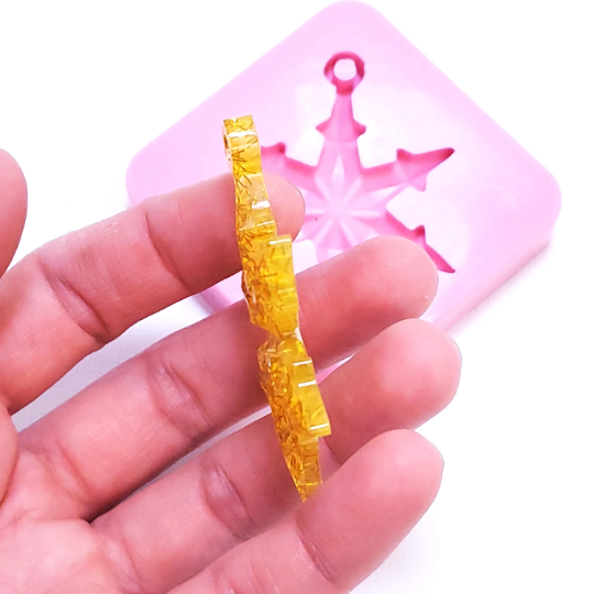 Snowflake Pendant Silicone Mold for Resin Clay Fondant Jewelry Making