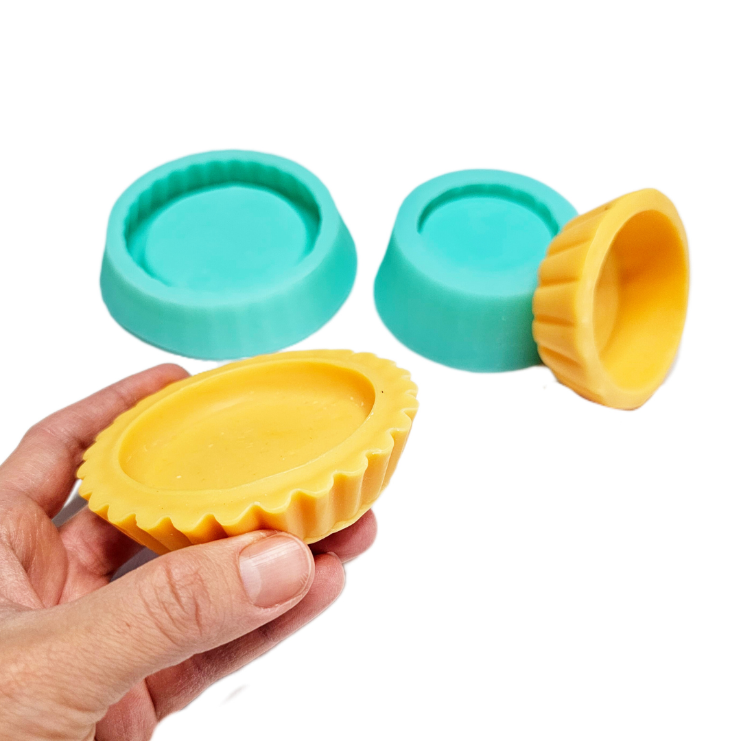 Tart crusts wax silicone mold candle dessert mold Resin mold Soap mold Tart mold Set of 2 Mini pie crust realistic candle wax melts