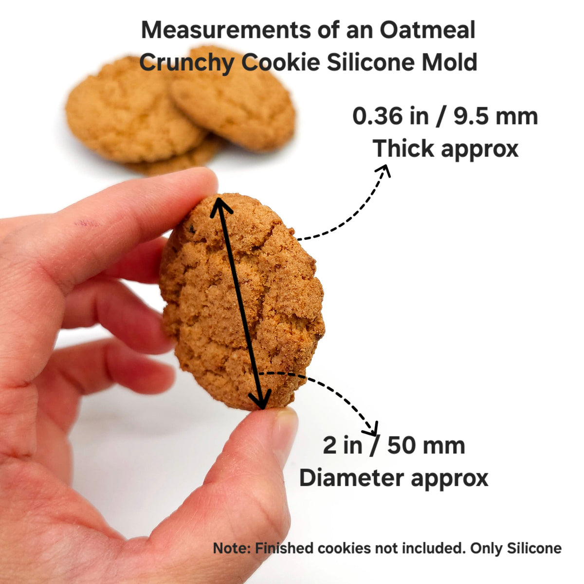 Oatmeal cookie silicone mold, Pack of 6 Cookies silicone mold, wax melts mold, Soap making silicone mold NS009