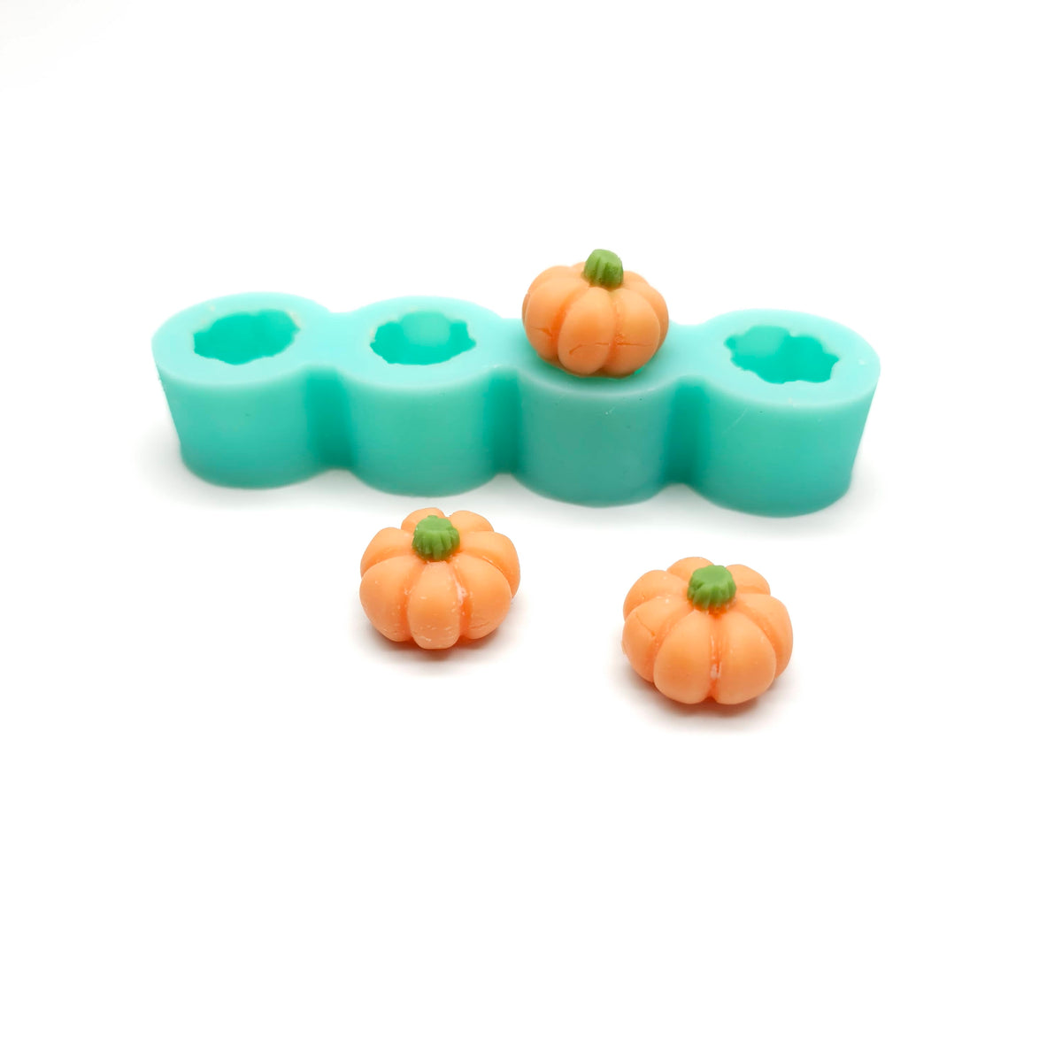 Mini Pumpkin Mold, 4 Cavity Silicone Mold for Candle Embeds, Soap Embeds, Chocolate mold, Miniature Autumn Décor, and Polymer Clay Projects