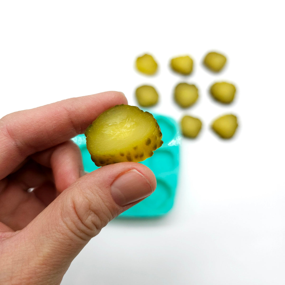 Mini Dill Sliced Pickles Mold, Cornichons Sliced Mini Pickles Silicone Mold, Candle Melts Mold, Fake Food Making Mold, Candle Embeds, Realistic Cake Decoration Mold