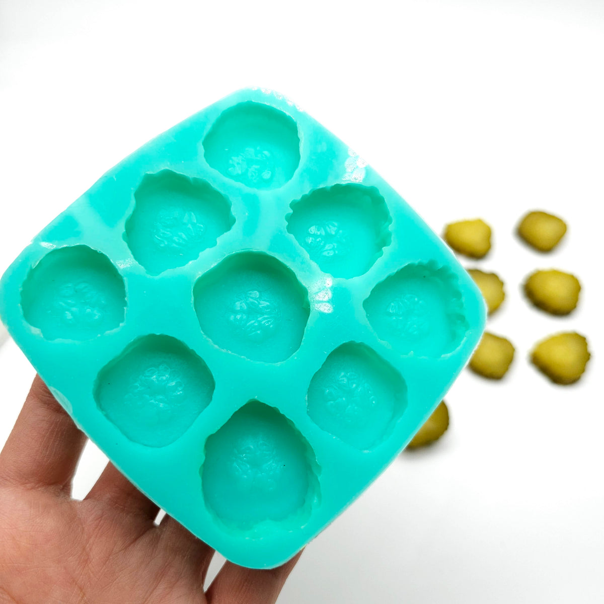 Pickle slices set of 2 silicone mold pickle cucumber slices Silicone Mold Wax mold Resin mold Soap mold Realistic Flexible mold