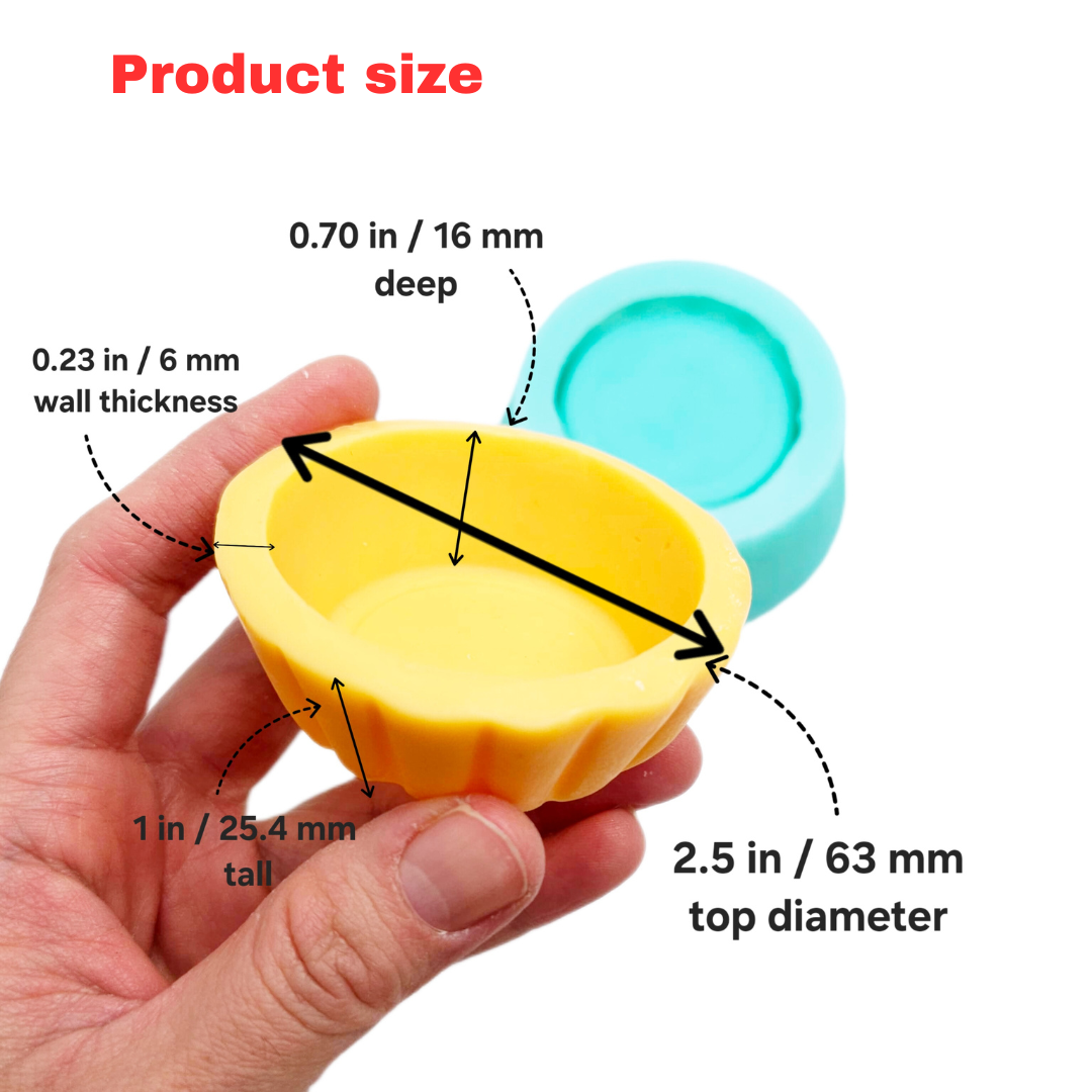Tart crusts wax silicone mold candle dessert mold Resin mold Soap mold Tart mold Set of 2 Mini pie crust realistic candle wax melts
