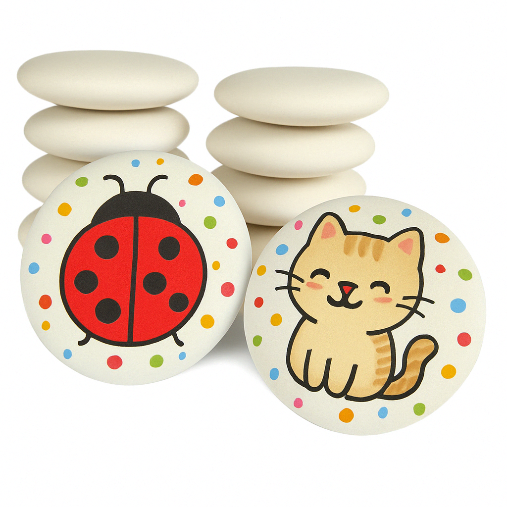 2 inch set of 12 Paintable Craft Handmade Stones for Kids and Family Activity, School Gift, Holiday Fun, Creativity painting stones kids