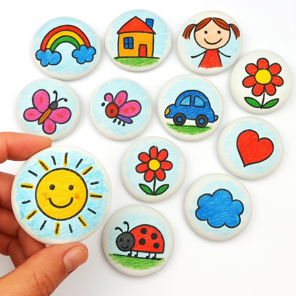 2 inch set of 12 Paintable Craft Handmade Stones for Kids and Family Activity, School Gift, Holiday Fun, Creativity painting stones kids