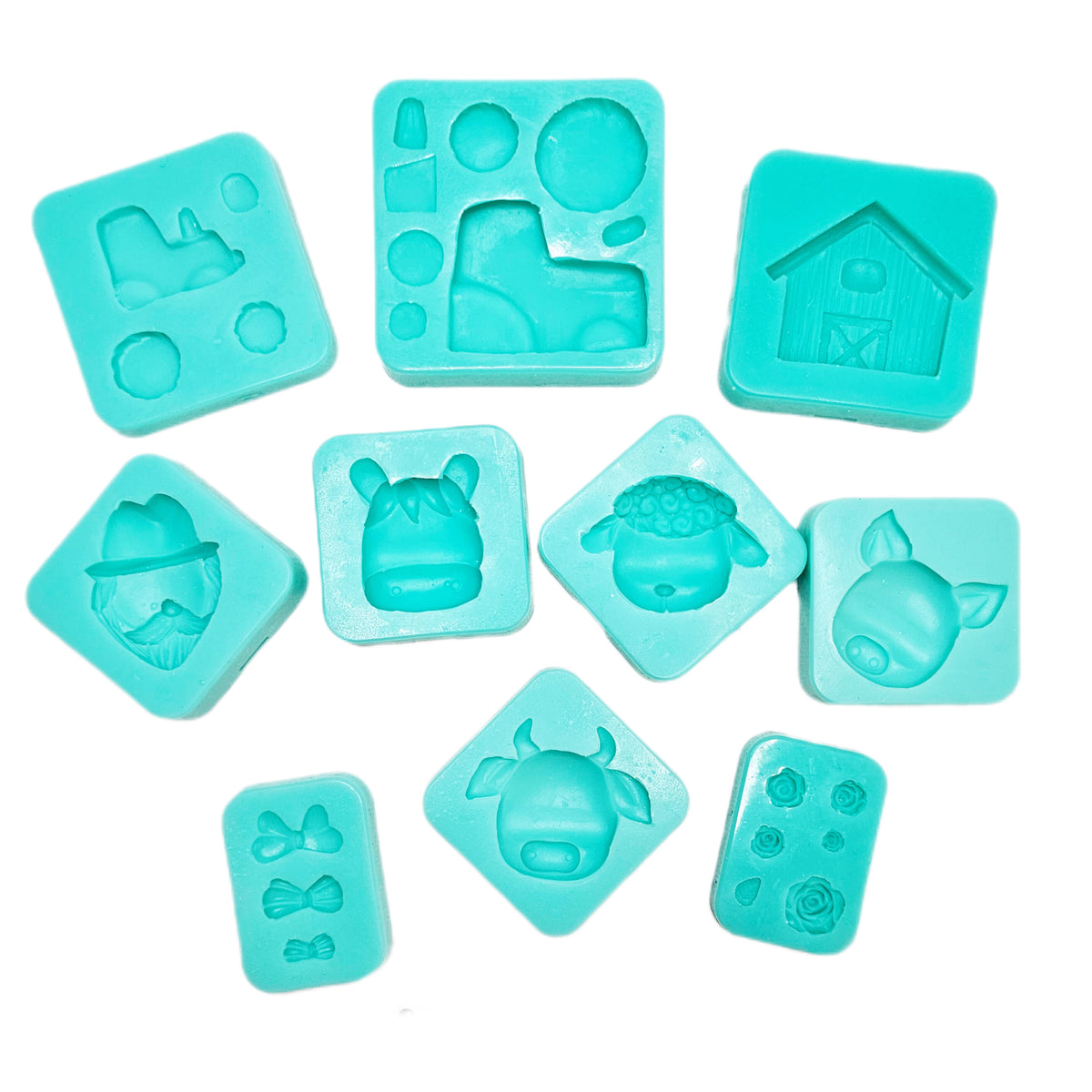 Farm animals silicone mold cow mold tractor mold barn silicone mold sheep mold pig silicone mold MS819