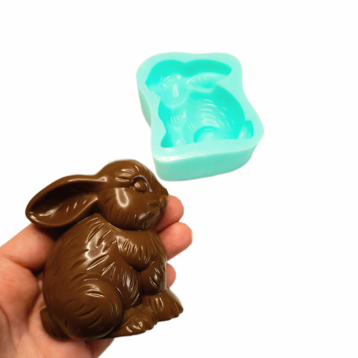 Chocolate bunny silicone mold, Easter bunny silicone, soap bunny mold NS020