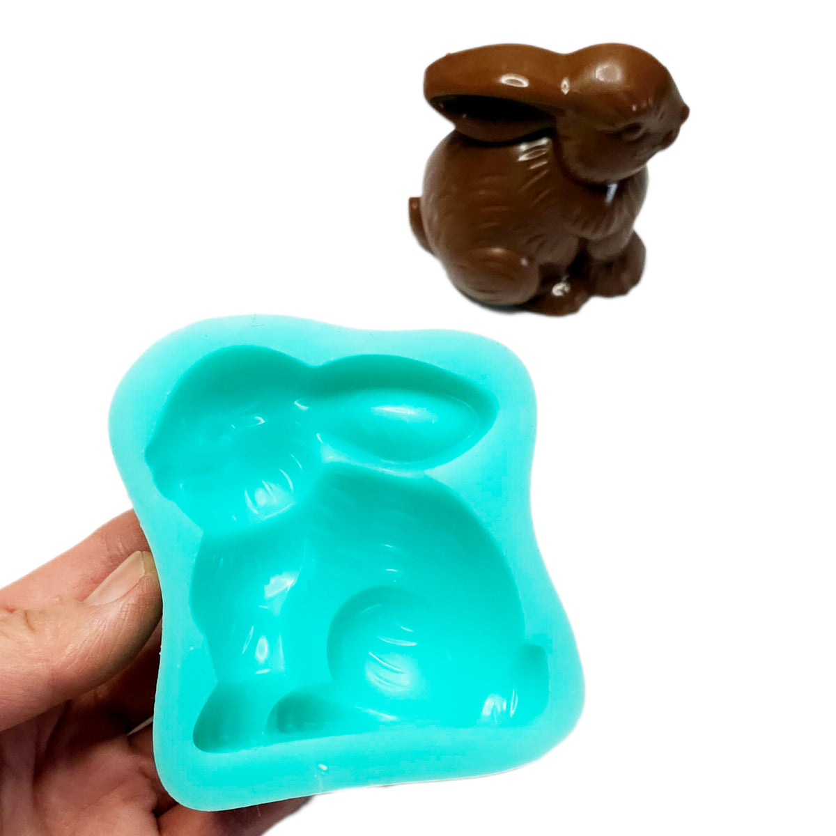Chocolate bunny silicone mold, Easter bunny silicone, soap bunny mold NS020