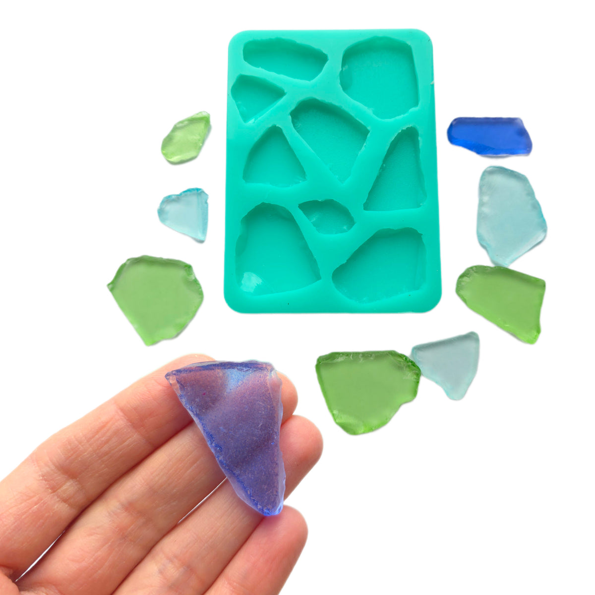 Sea glass making mold, sea glass shards silicone mold, cake decorating mold beach glass mold, under the sea mold, ocean glass mold