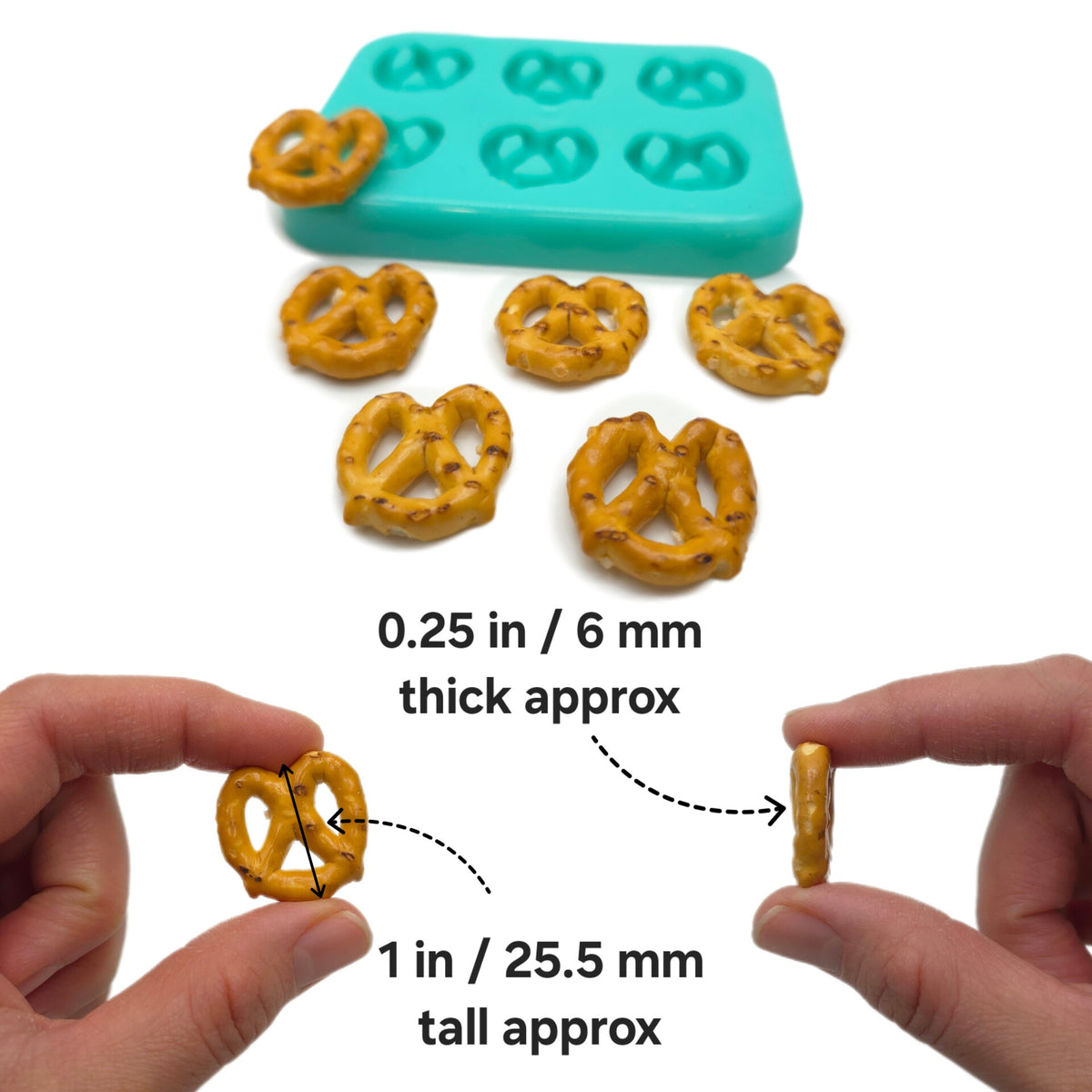 Mini pretzel Silicone mold Versatile Silicone Mold For Edible Crafts, Resin, Clay, Wax, Pet Treats & More candle embeds molds NT060