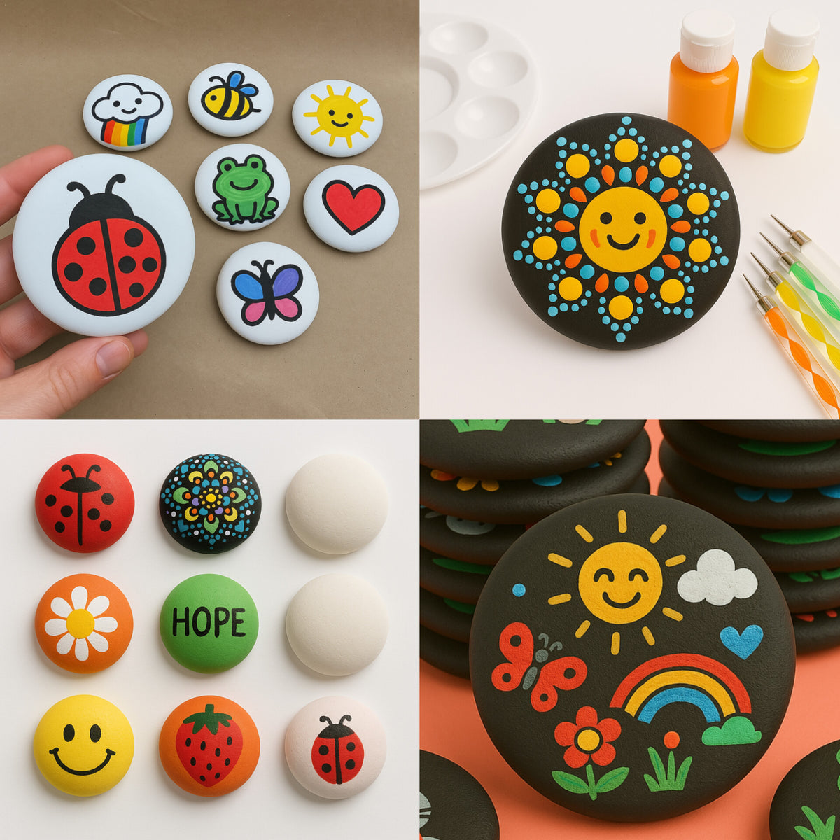 DIY Painting Stones – 3" Handmade Craft Set for Kids, Artists & Families | Relaxing & Educational Art Activity