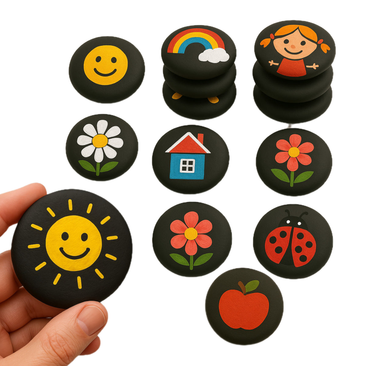 DIY Painting Stones – 3" Handmade Craft Set for Kids, Artists & Families | Relaxing & Educational Art Activity