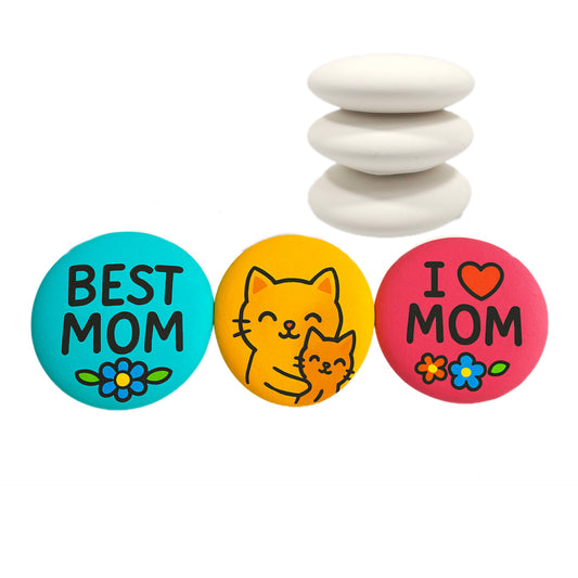 Plaster Painting Stones –  Handmade 4” Smooth White Craft Rocks with Center Dot – Acrylic Paint Art, DIY Kids Crafts, Garden Decor