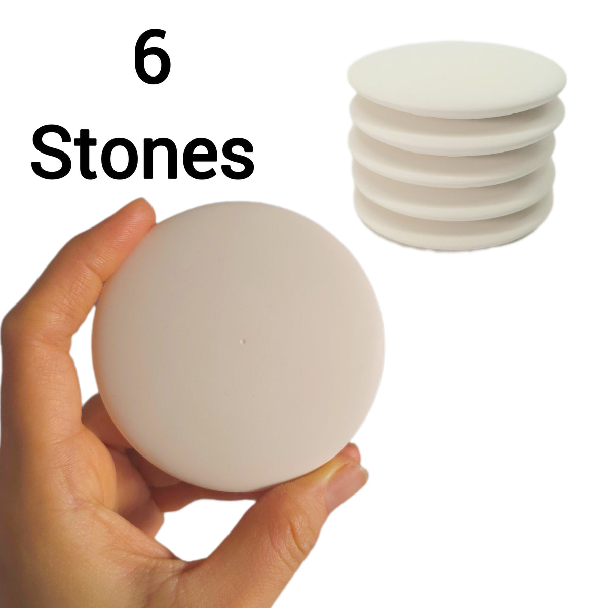 Smooth Flat-Back Painting Rocks with Center Dot for Mandala & Dotting Art, Thin 3” Plaster Stones , Lightweight Craft Surface