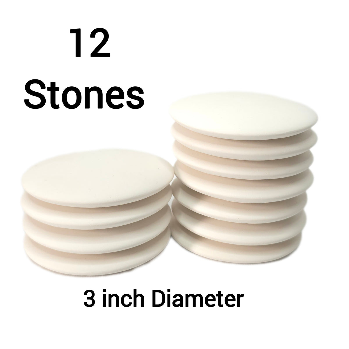 Smooth Flat-Back Painting Rocks with Center Dot for Mandala & Dotting Art, Thin 3” Plaster Stones , Lightweight Craft Surface