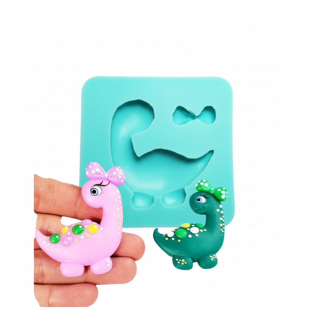 Cute Dino Multi-Project Silicone Mold for Cakes, Fondant, Resin and Clay MS004