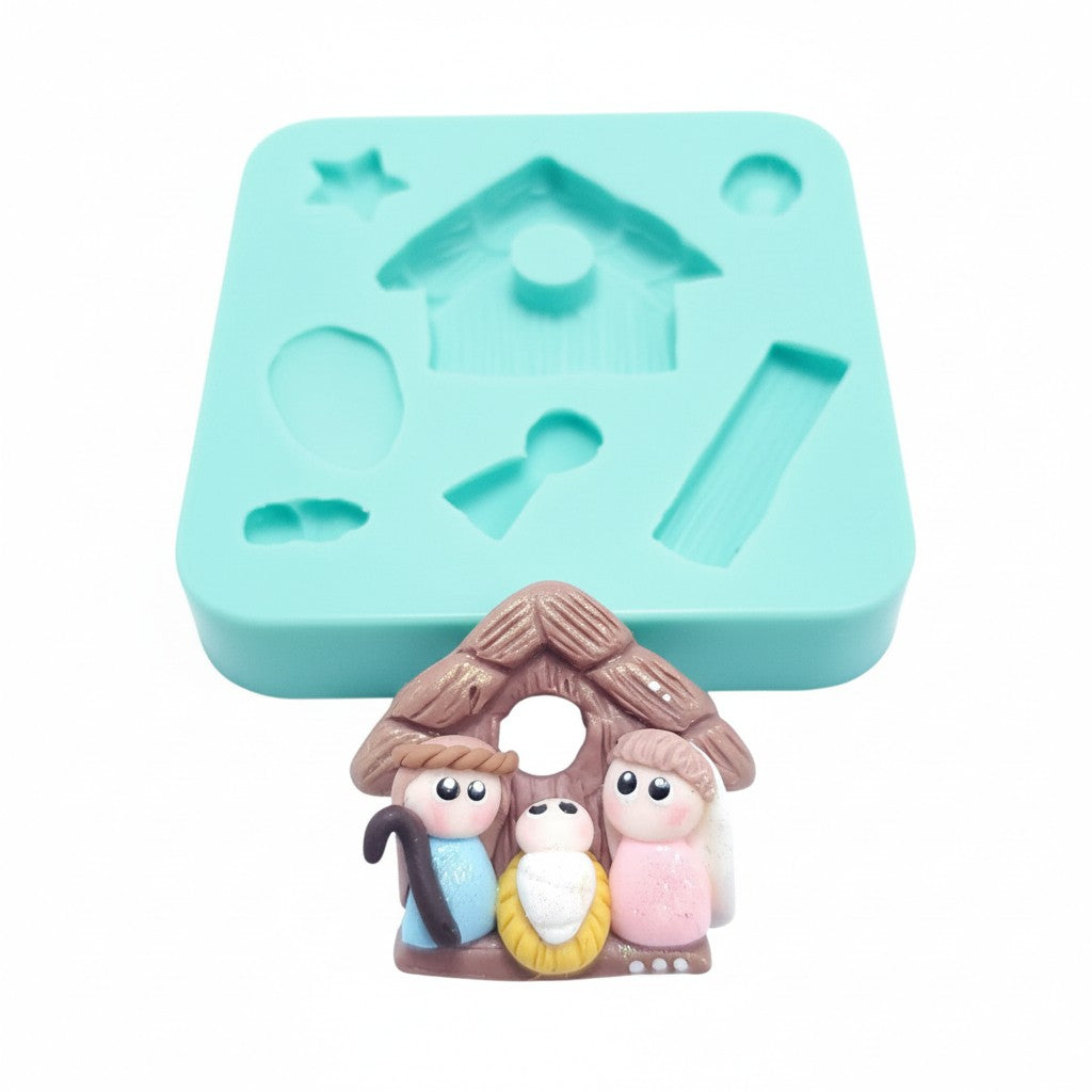 Nativity Silicone Mold for Polymer Clay Resin Fondant Miniature Cake Decorating