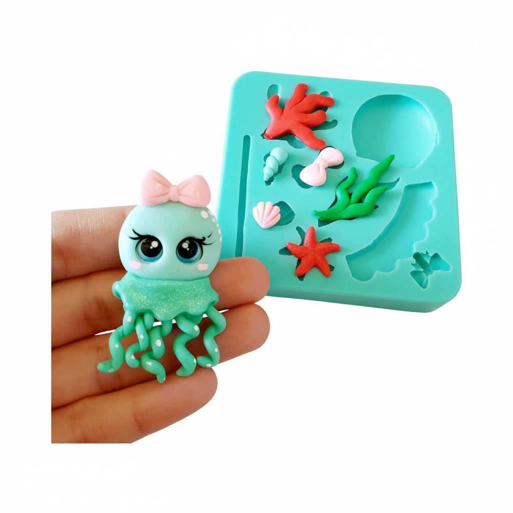 Under the Sea Multi-Project Silicone Mold for Cute Ocean Miniatures MS028