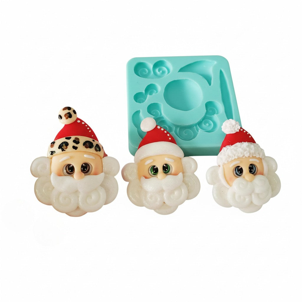 Santa Face Silicone Mold for Fondant Resin Clay Miniature Crafts