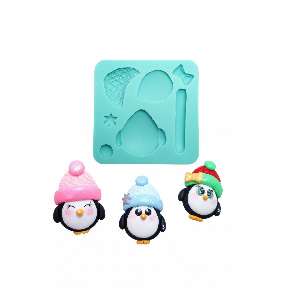 Winter Penguin Silicone Mold for Fondant Resin Clay Miniatures MS112