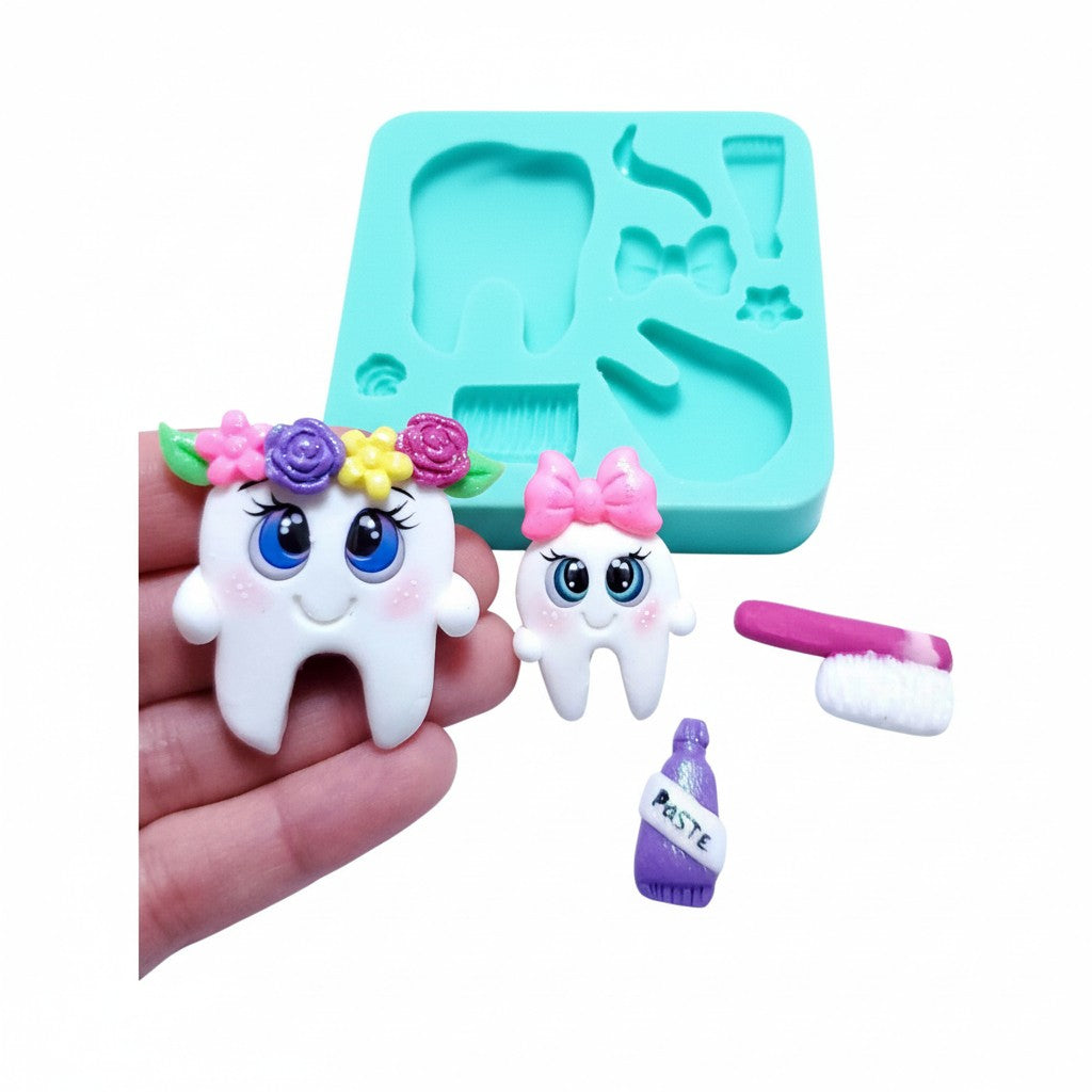 Brush Your Teeth Cute Tooth Multi-Project Silicone Mold MS119 for Crafts & Baking