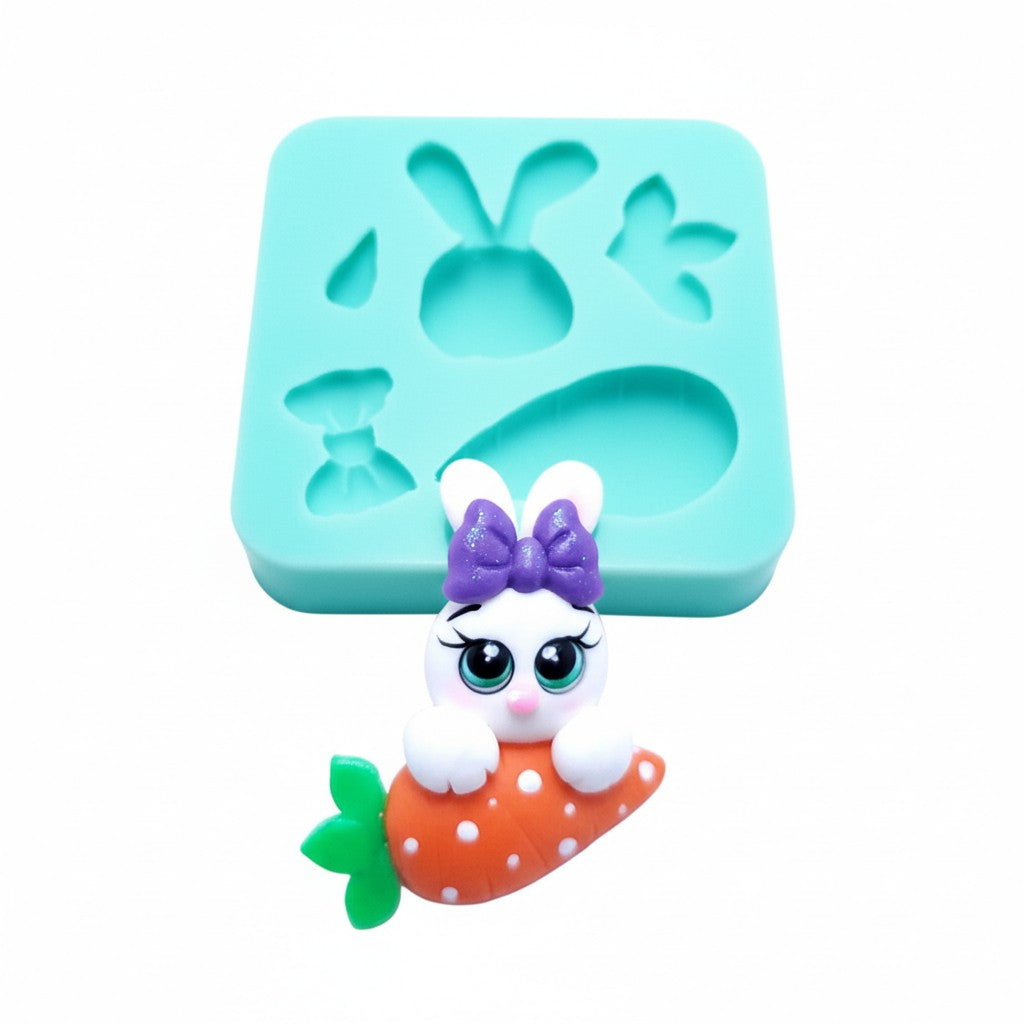 Bunny on Carrot Multi-Project Silicone Mold MS211 for Crafts and Baking
