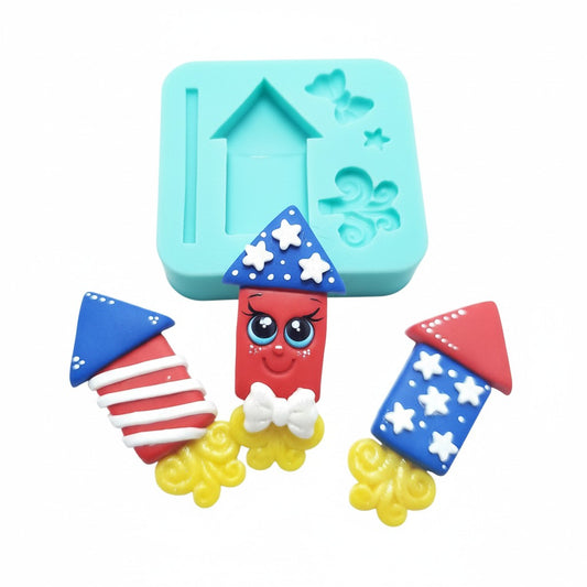 4th of July Fireworks Rocket Multi Project Silicone Mold MS219