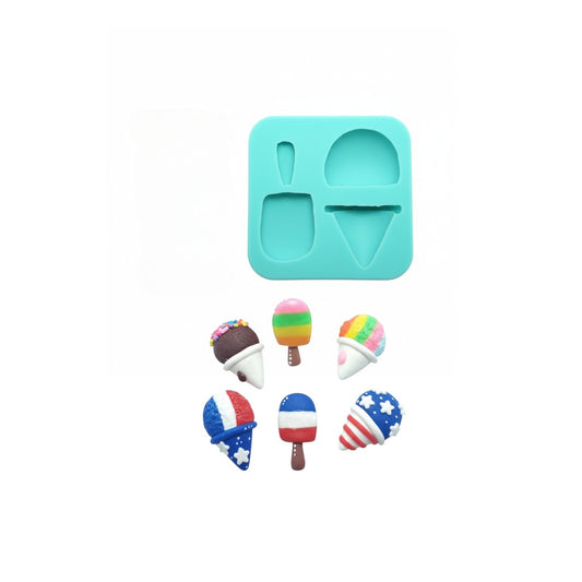 Popsicle and Ice Cream Silicone Mold for Resin, Clay, Fondant Miniatures