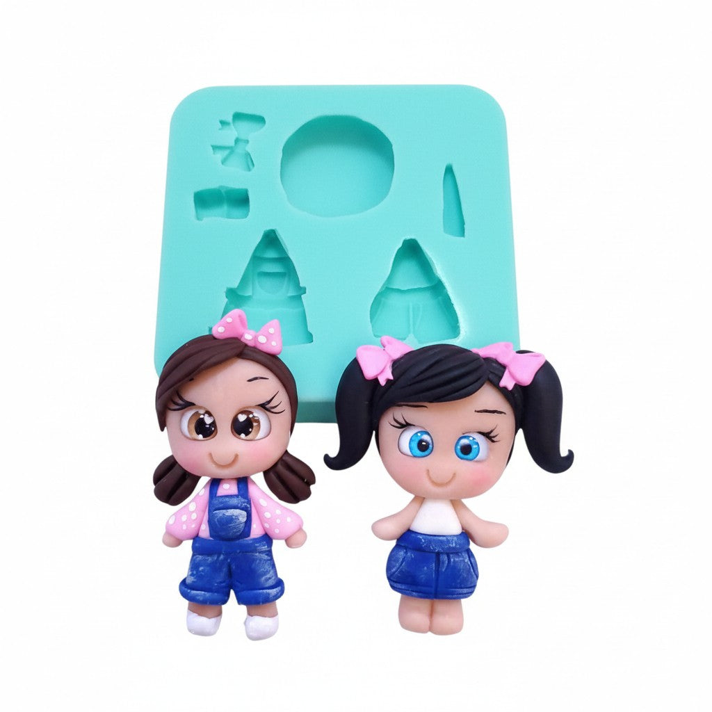 Mini Dolls Silicone Mold for Fondant Resin Clay Crafts Multi-Project MS260